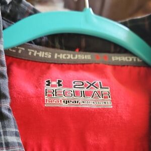 Under Armour Red and Black Casual Button Down Shirt